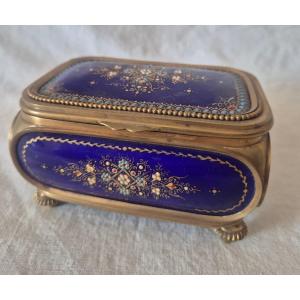 Coffret boîte à bijoux en émaux de Bressan et bronze Second Empire