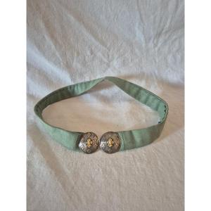 Paire de boucles de ceinture rondes aux fleurs de lys