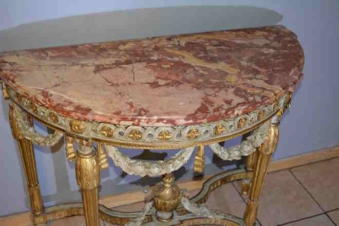 Console Bois Doré de style Louis XVI-photo-4