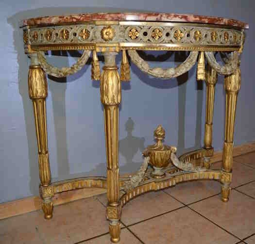 Console Bois Doré de style Louis XVI-photo-1