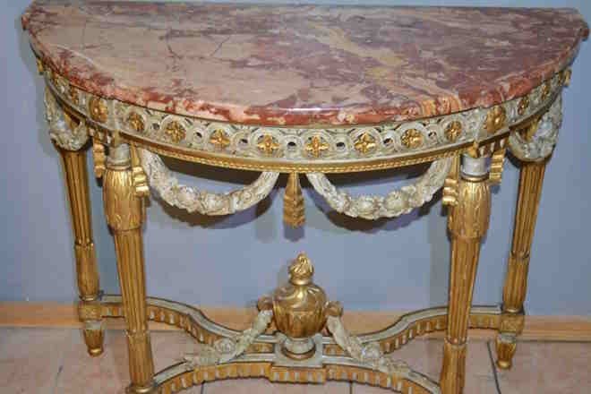 Console Bois Doré de style Louis XVI-photo-3