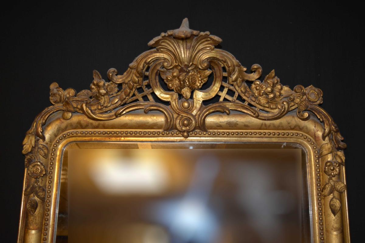 Mirror Louis Philippe With Gilded Wood Front And Stucco-photo-2