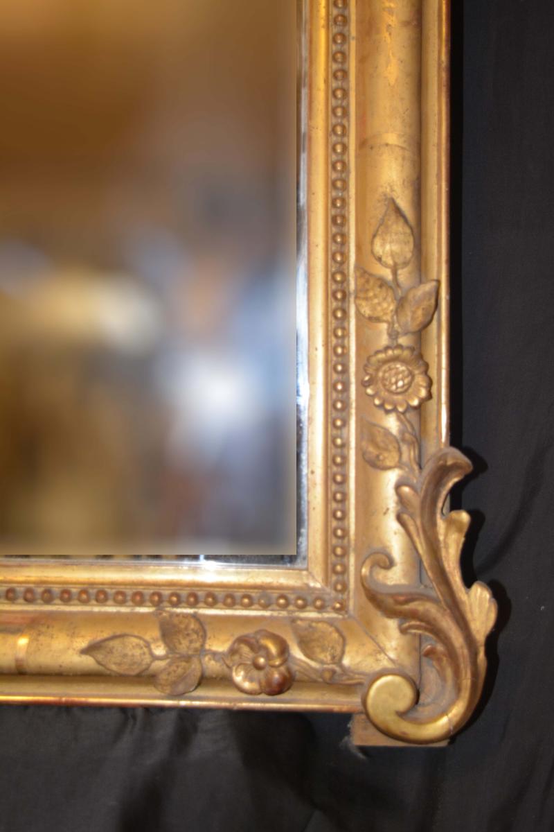 Mirror Louis Philippe With Gilded Wood Front And Stucco-photo-3