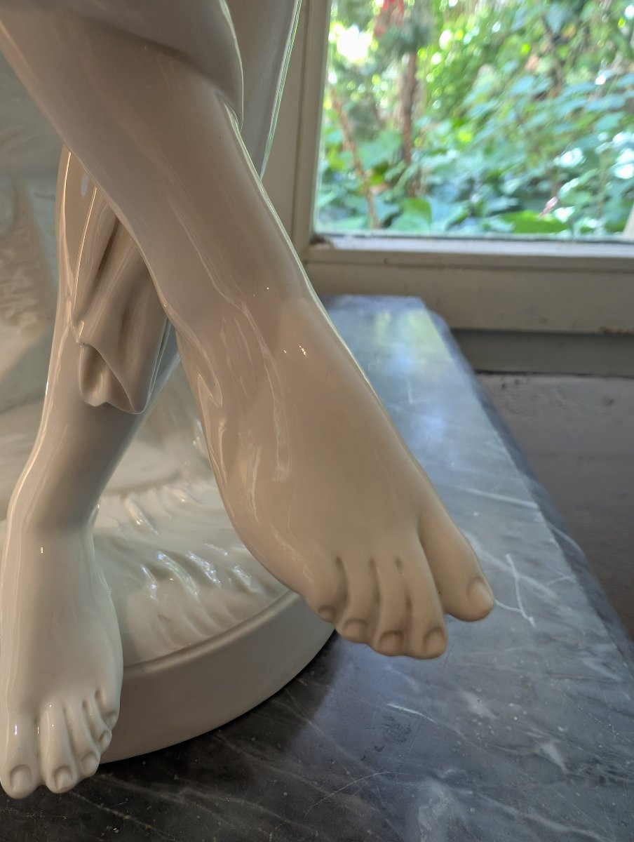 Naked Bather In Villenauxe-la-grande Porcelain Signed After Pradier-photo-3