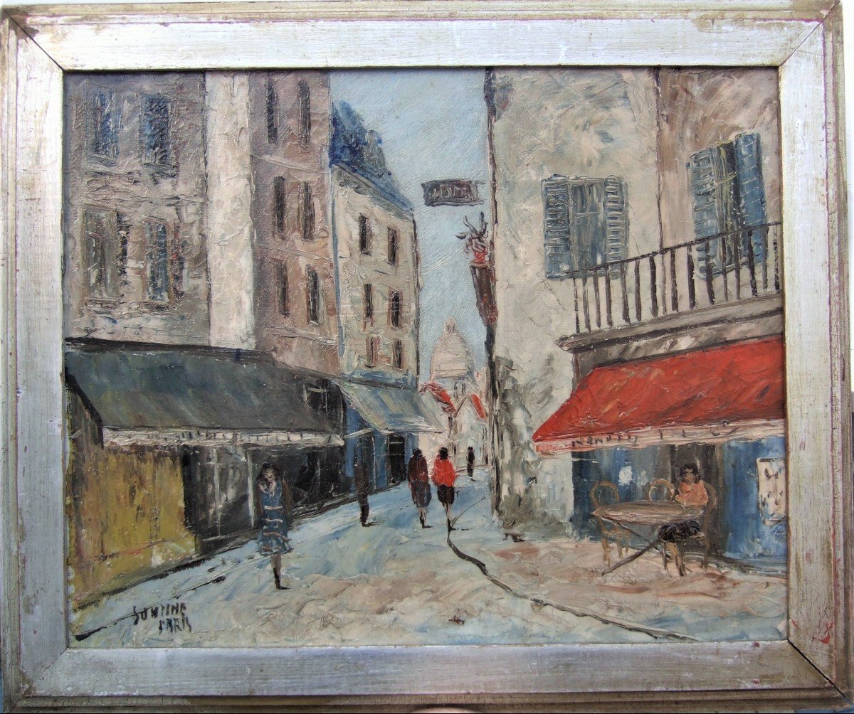Michel Soutine 1941 - 1986. View Of Paris. Signed & Located.framed