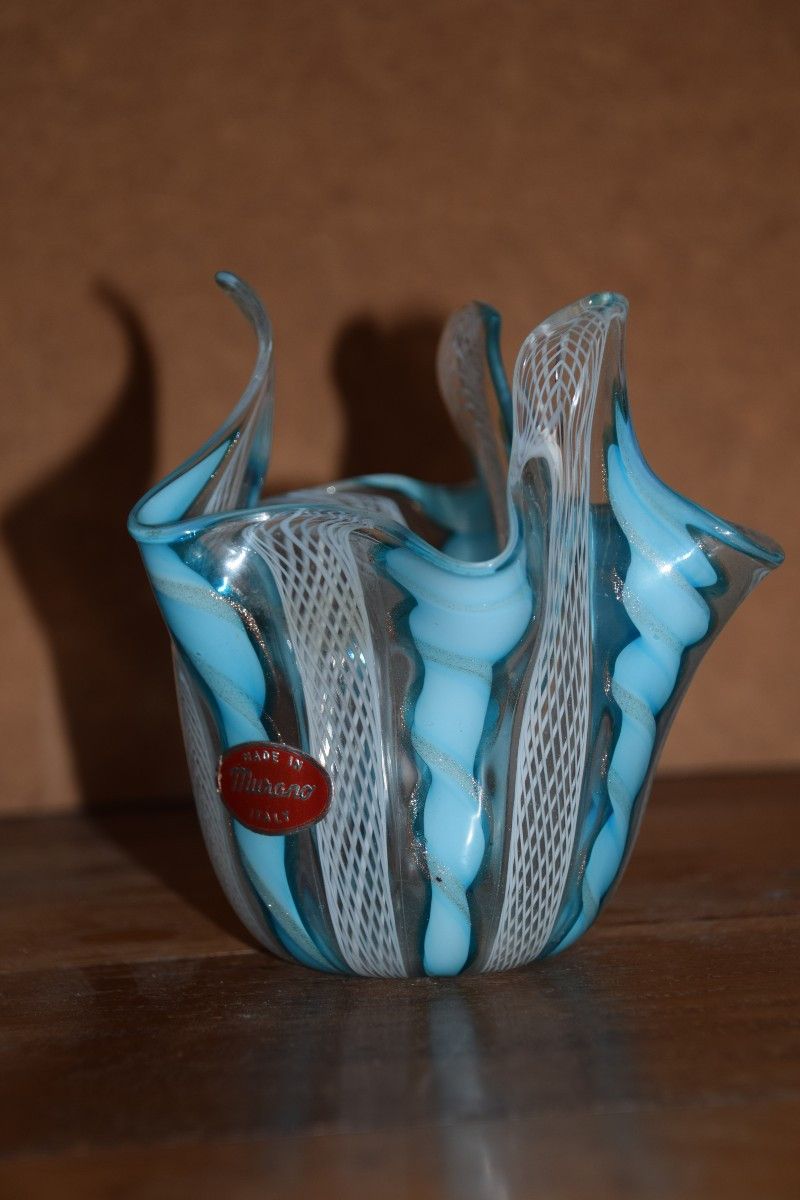 Fazzoletto Zanfirico Vase, Murano Circa 1960-photo-2
