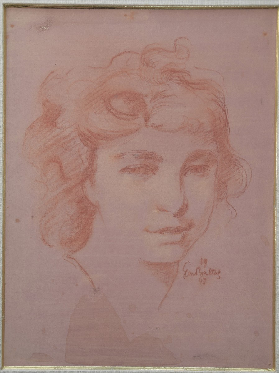 Georges Marie Baltus 1874 - 1967. Portrait Of A Young Woman.