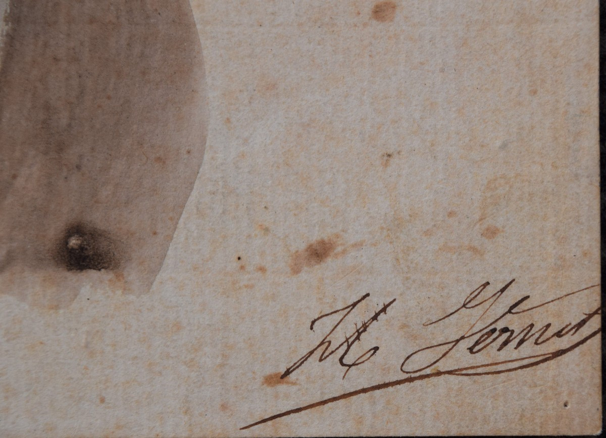 Jean-baptiste Isabey 1767 - 1855. Portrait-charge De Horace Vernet.-photo-2