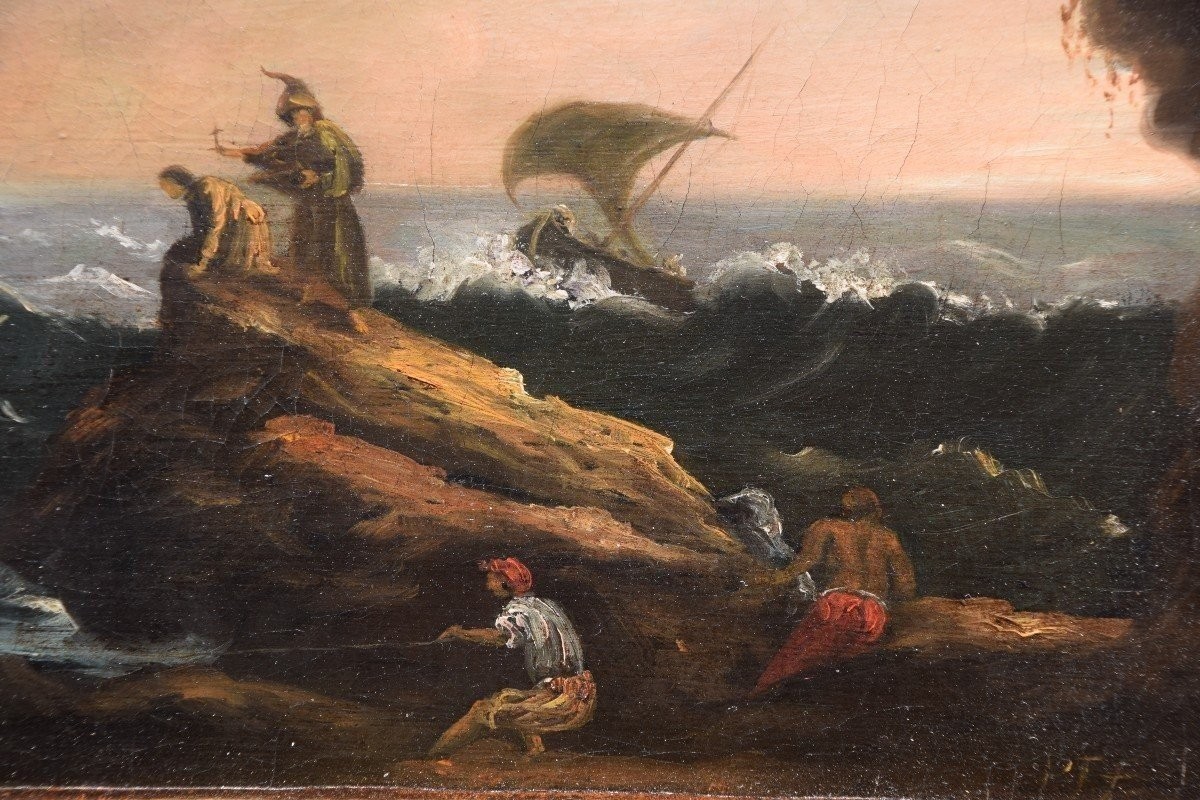 Ecole Française, Vers 1800. Navires Dans La Tempête.-photo-2
