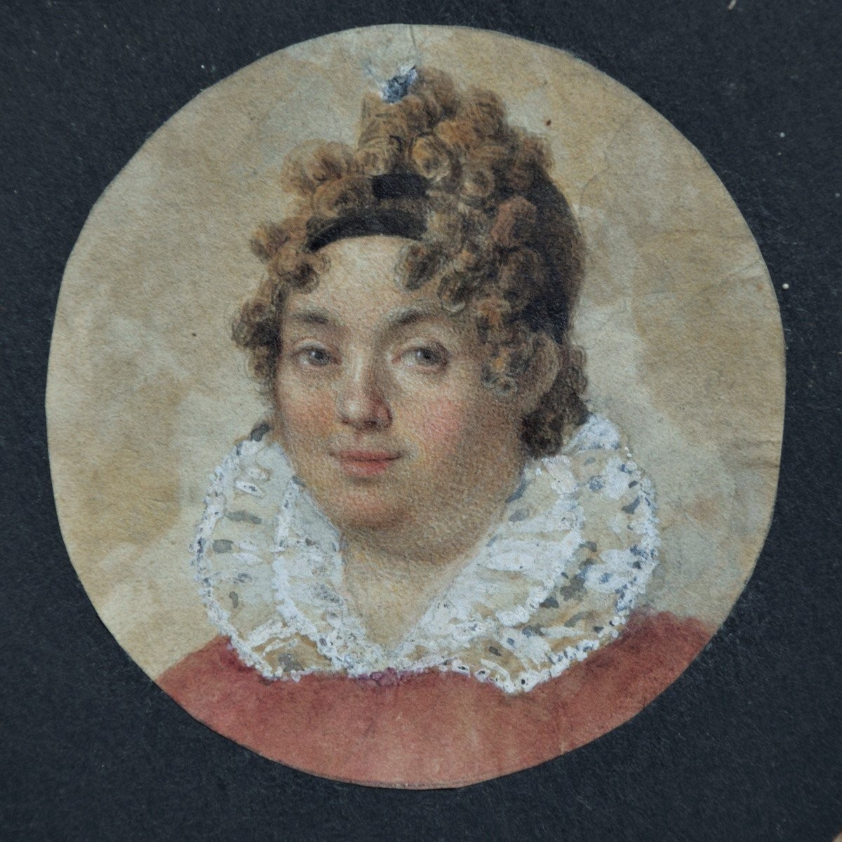 Vers 1800. Portrait De Dame. Miniature.