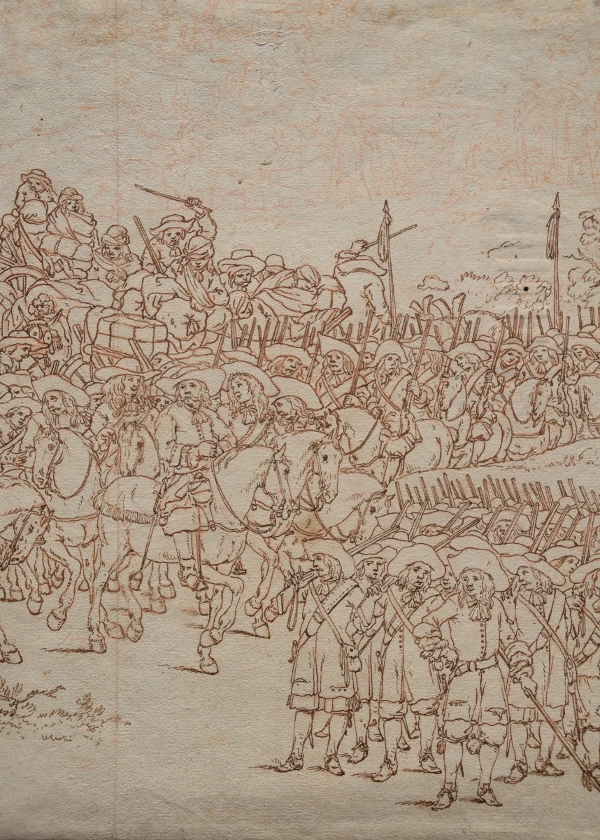 17th Century Northern School. View Of An Army Before The Battle.-photo-2