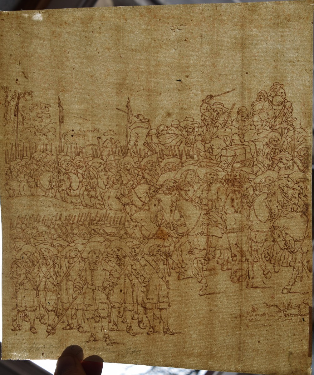 17th Century Northern School. View Of An Army Before The Battle.-photo-4