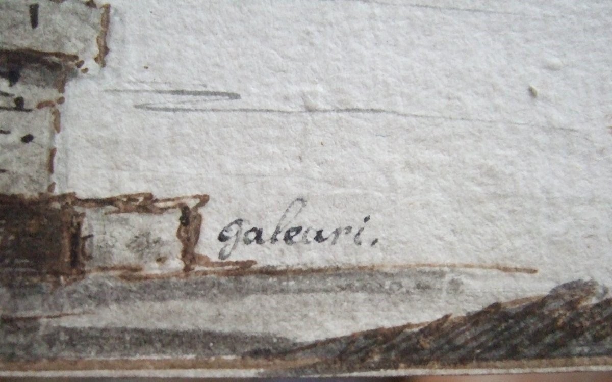 Gaspare Galliari. Vue d'une loggia donnant sur une cour.-photo-3