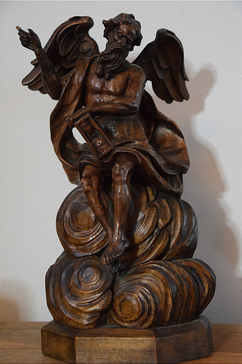 18th Century School. Chronos In The Clouds, An Hourglass In His Hand.