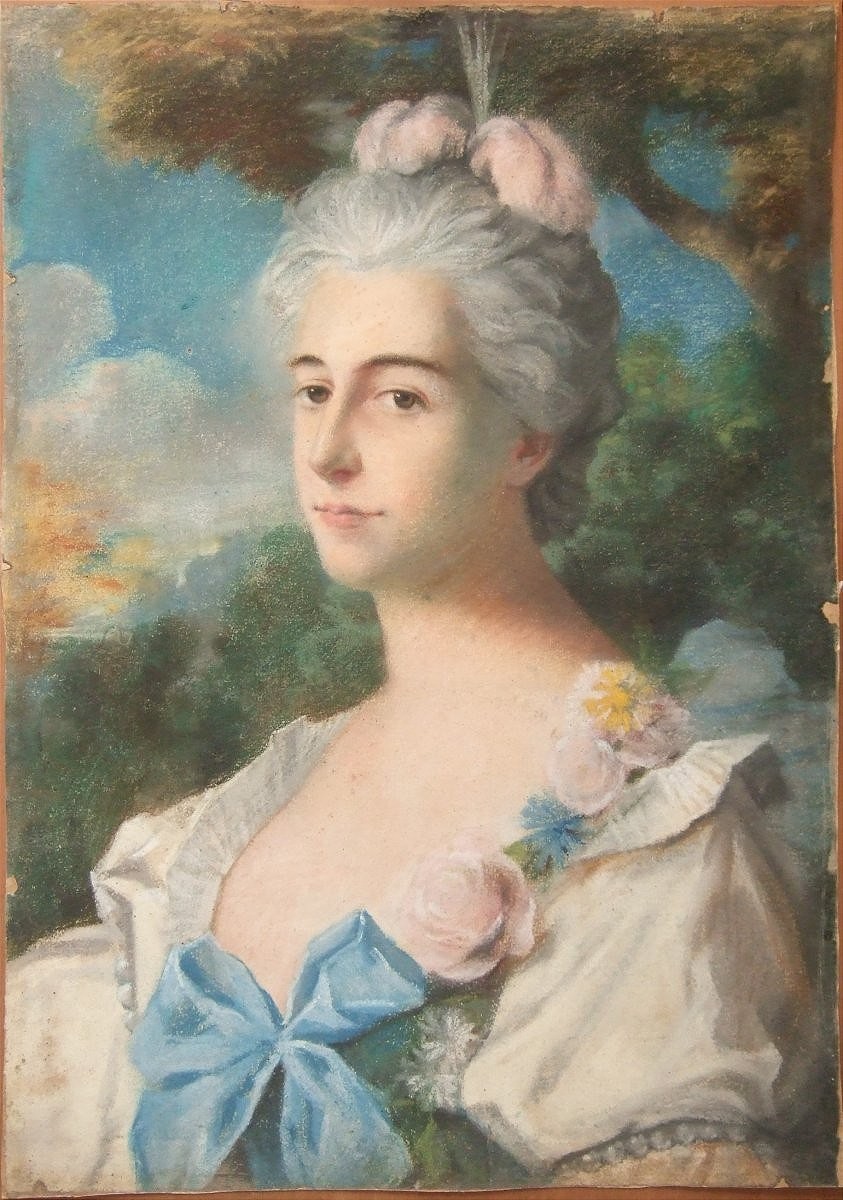 Ecole du XIXè. Portrait de dame.-photo-3