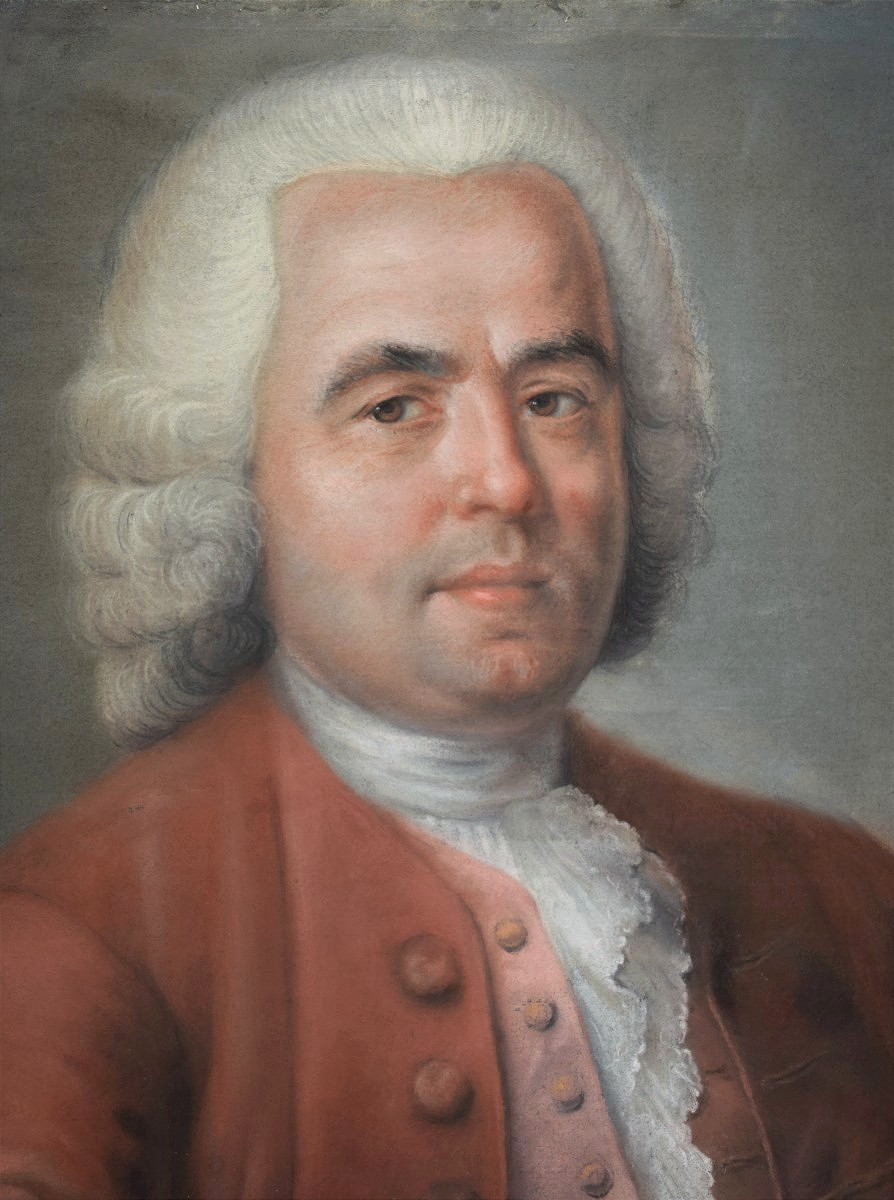 Ecole française du XVIIIè. Portrait d'homme au jabot, en costume brun.-photo-3