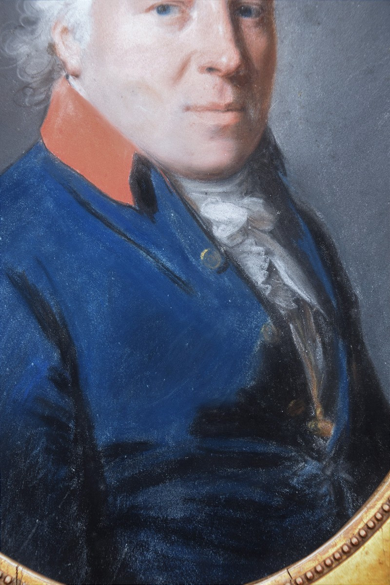 Johann Heinrich Schröder 1757-1812. Portrait Of A Man In A Blue Coat.-photo-4