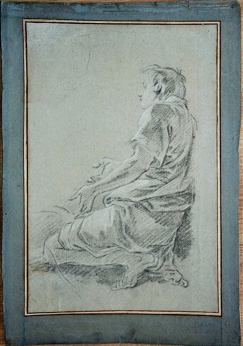 Pierre Parrocel 1670-1739. Etude d'homme agenouillé.