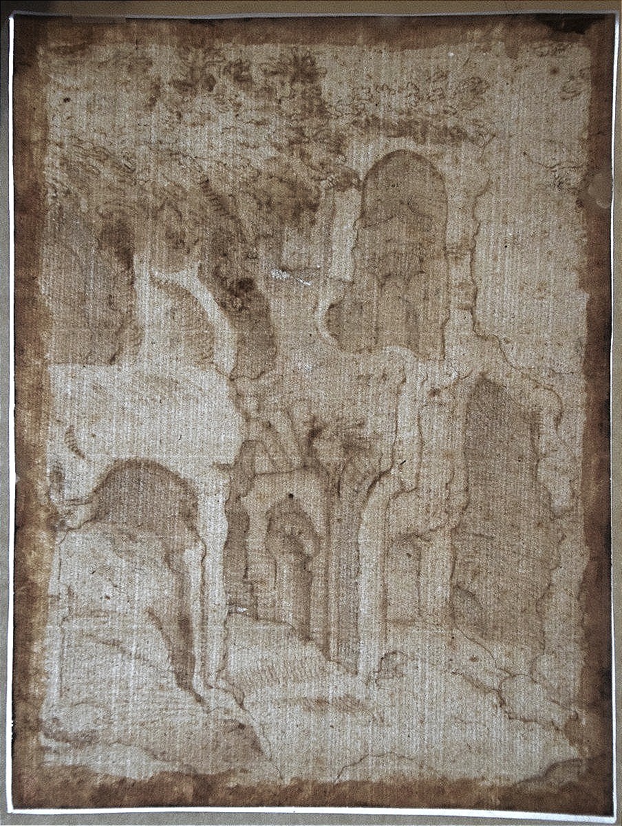 Ecole italienne du XVIIè. Vue de ruines. Collection Hermann, L.1352a.-photo-3