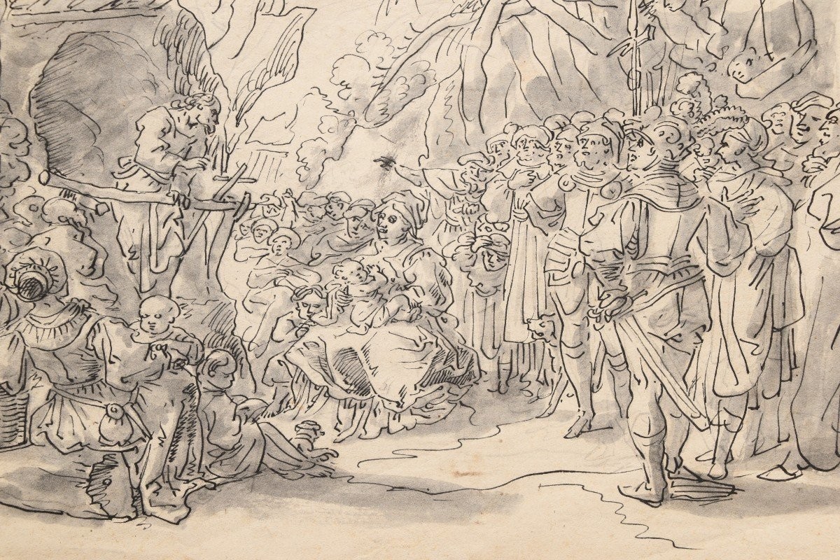 Michael Herr 1591-1661. The Preaching Of Saint John The Baptist.-photo-2