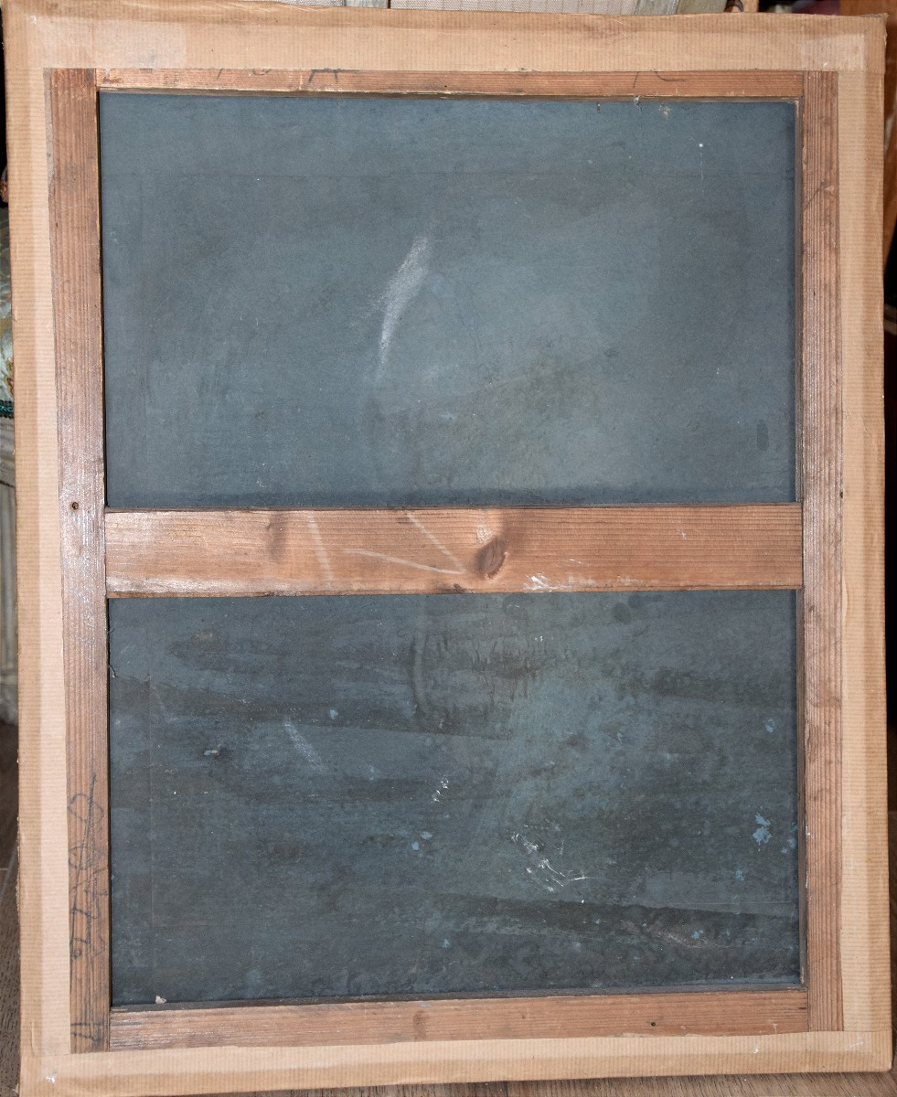 Ecole française du XIXè. Portrait de femme au noeud rose.-photo-2