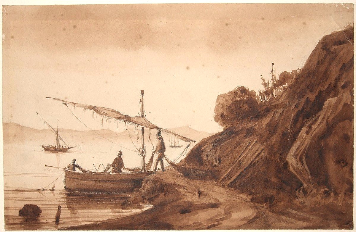 Henri Rolland 1897 - 1941. Paire de paysages orientalistes au lavis.-photo-2