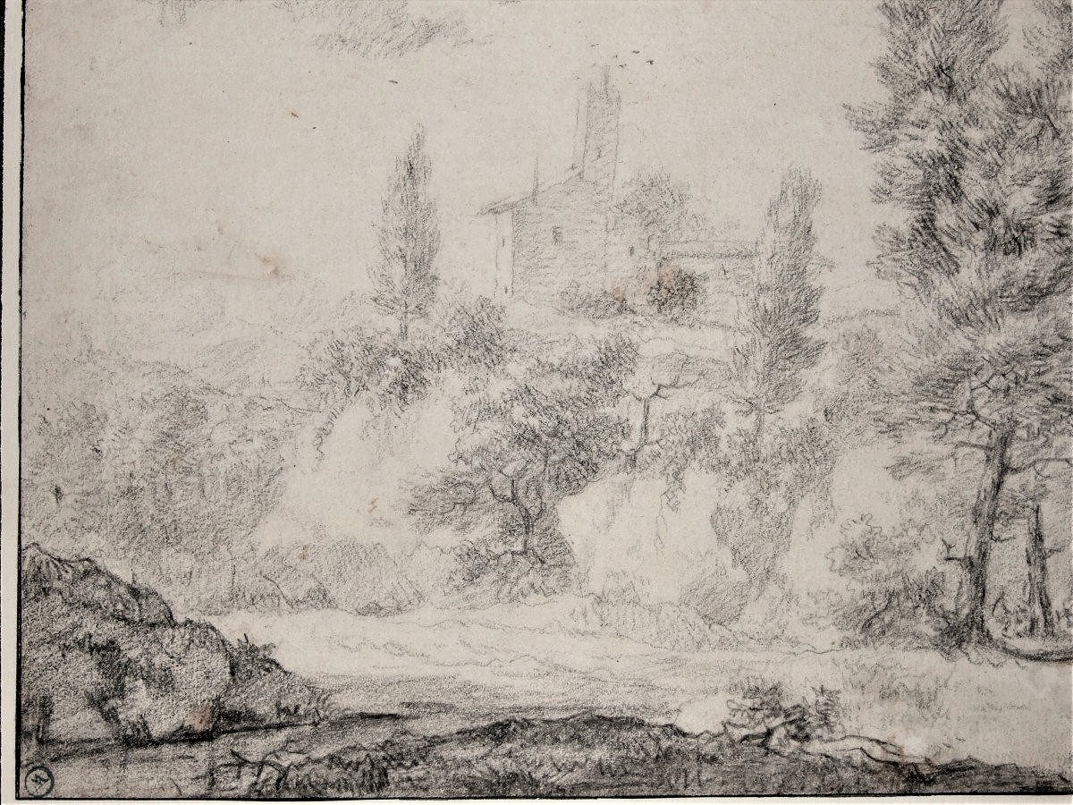 Adriaen Van Der Cabel 1631 - 1705. Lively Landscape With Two Walkers.-photo-2