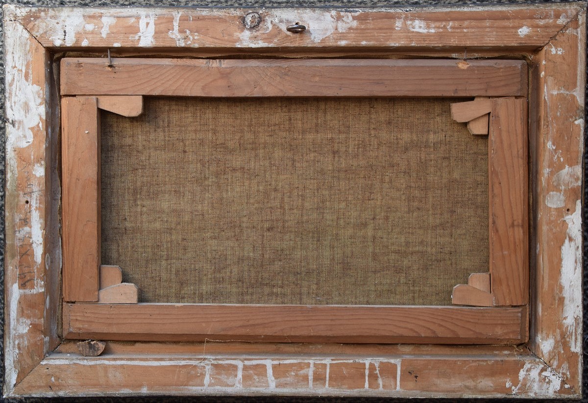 Ecole du XIXè . Paysage au crépuscule.-photo-3