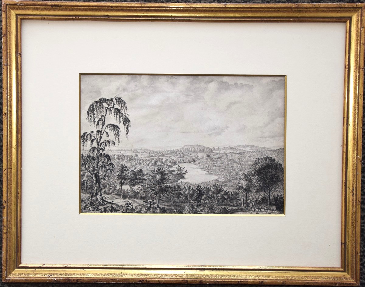 Henry Swinburne 1743 - 1803. Walkers Resting By A Lake.-photo-3