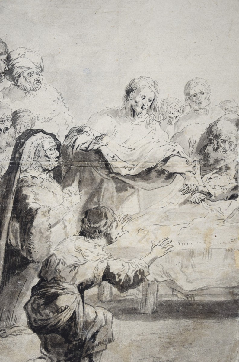 Leonard Bramer. Un cavalier secourant deux hommes.-photo-3