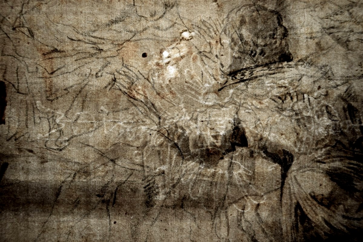 Leonard Bramer. Un cavalier secourant deux hommes.-photo-1