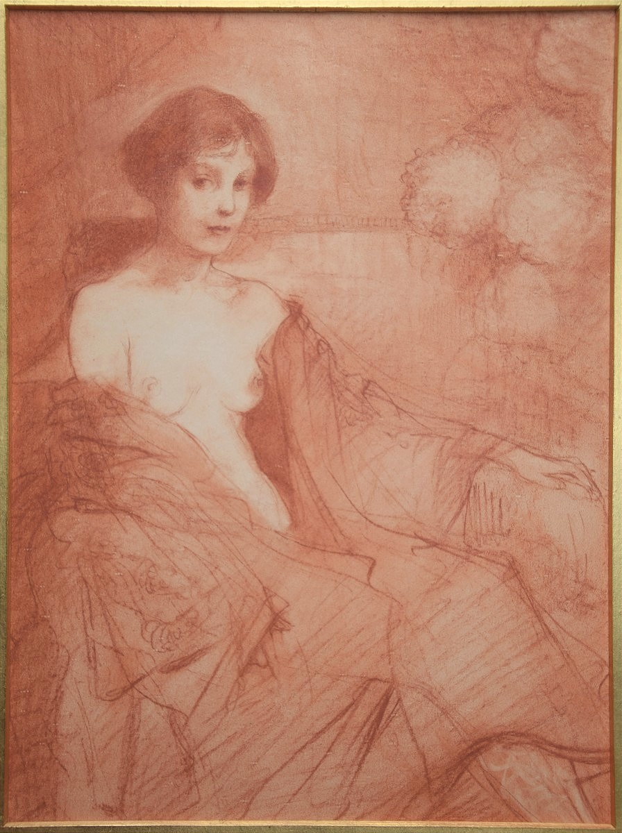 English School, Circa 1920. Portrait Of A Seated Woman.-photo-2