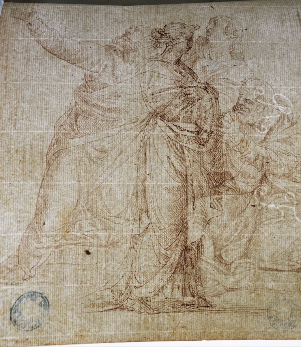 Ecole du Nord néoclassique, vers 1800. Groupe d'apôtres.-photo-4