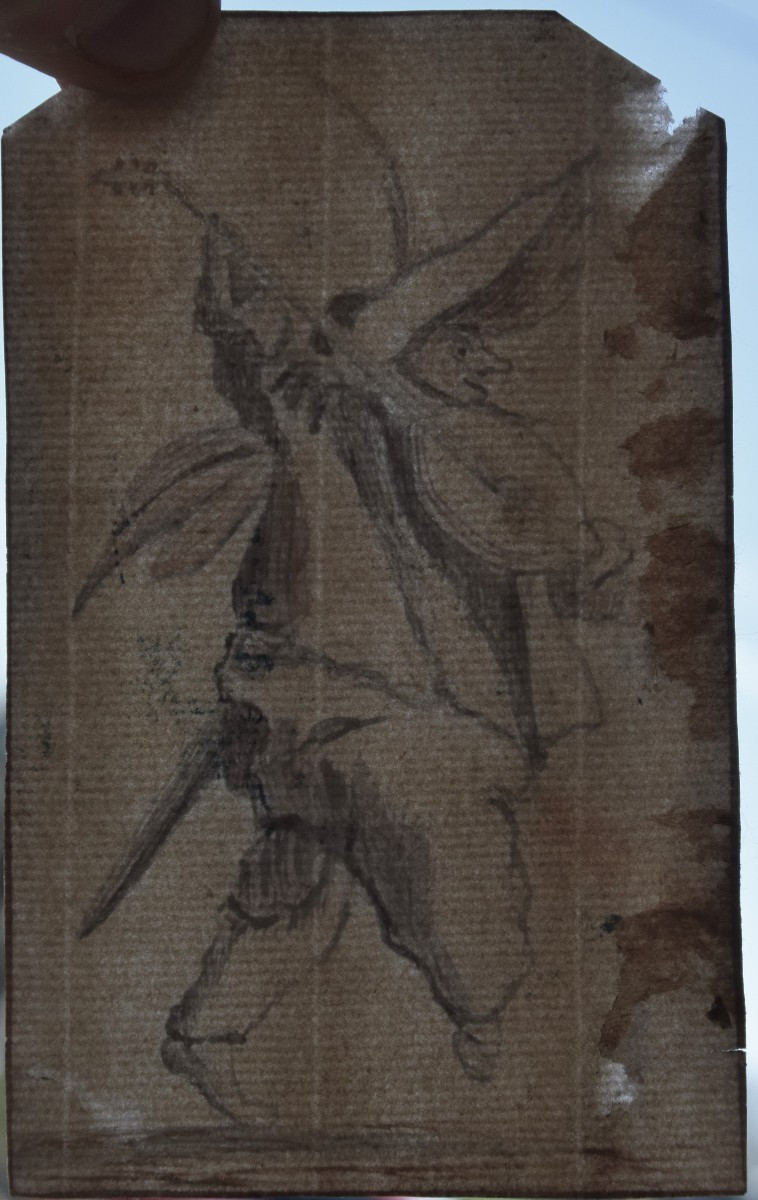 Ecole française vers 1700. Un joueur de luth, d'après Jacques Callot.-photo-3