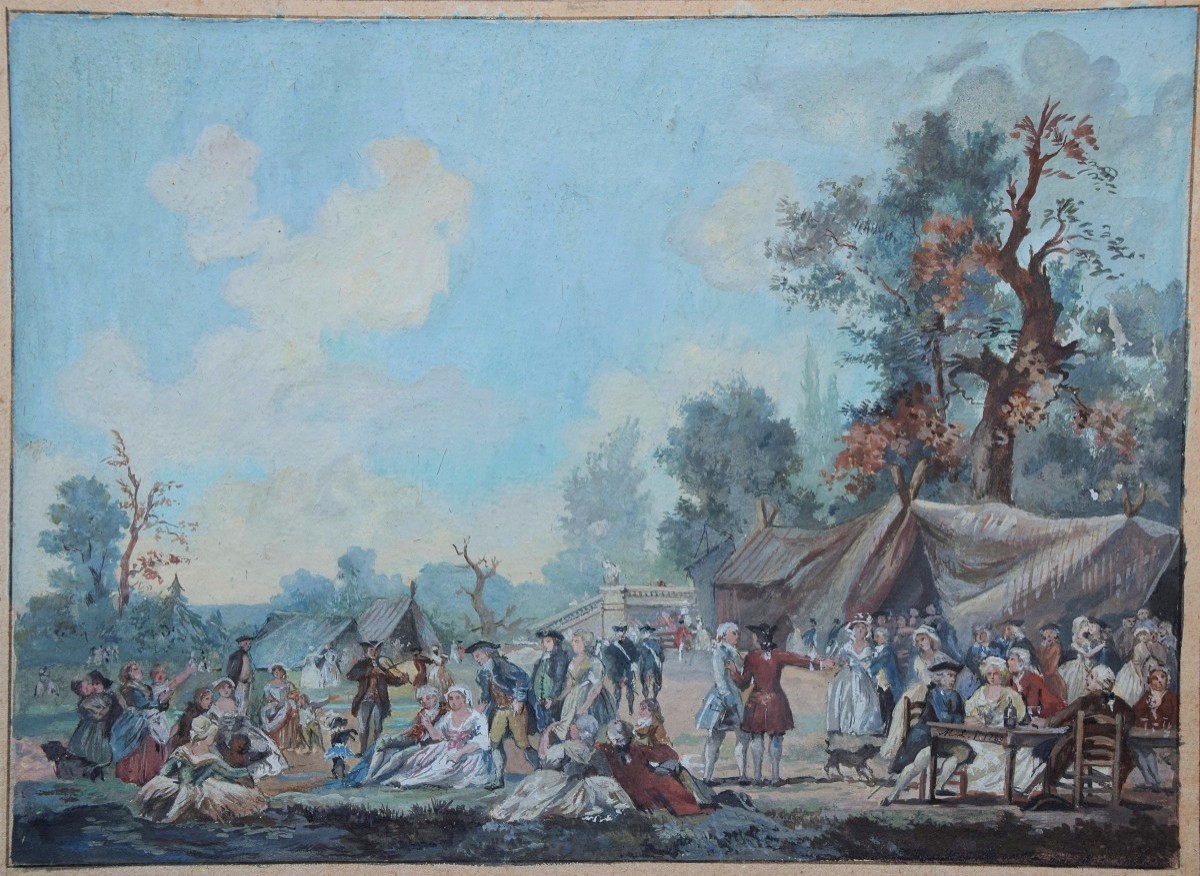 French School Of The 18th Century. A Feast In A Park, 1780