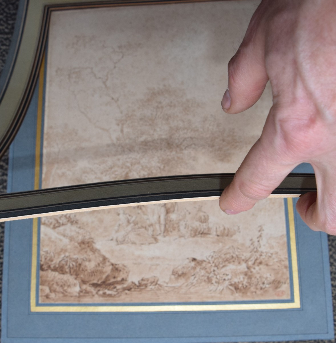 Jean-Baptiste Hüet 1745 - 1811. Scène pastorale. Signé & daté 1778. Ex coll. Charles Gasc.-photo-4