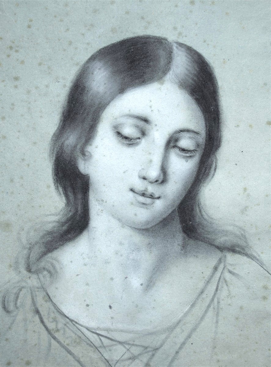 Petrus Van Schendel 1806 - 1870 Portrait Of A Young Woman.-photo-2