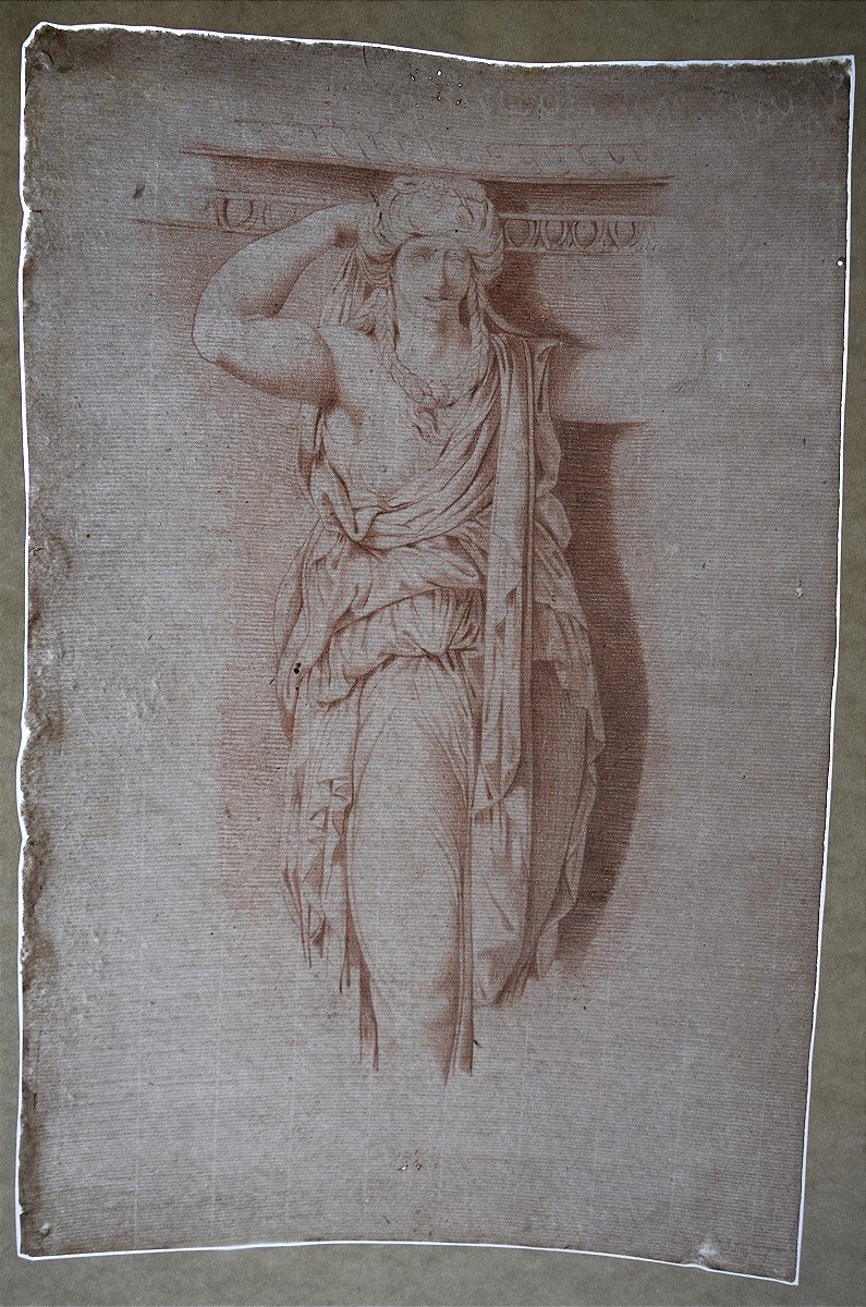 French School, Circa 1800. Study Of A Caryatid.-photo-1