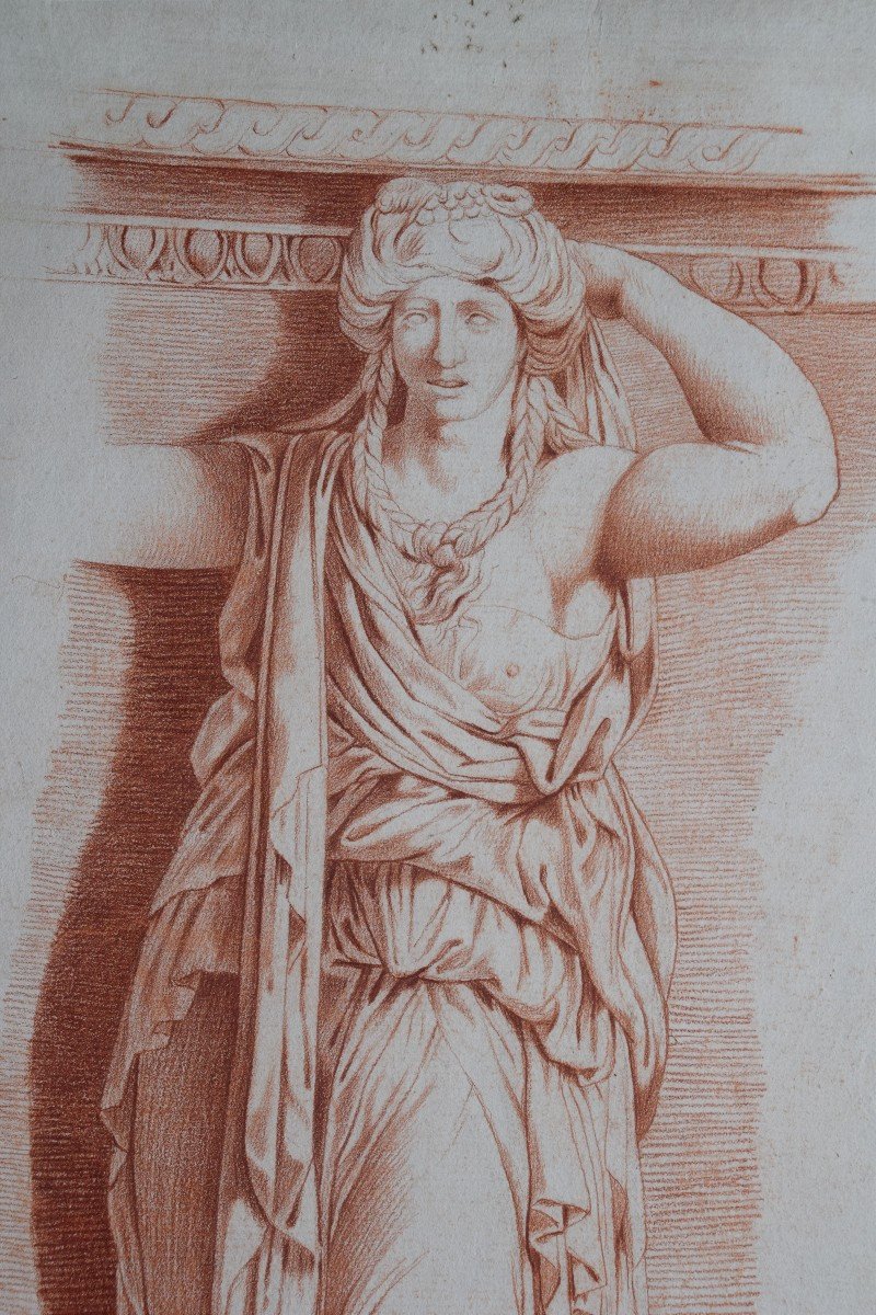 French School, Circa 1800. Study Of A Caryatid.