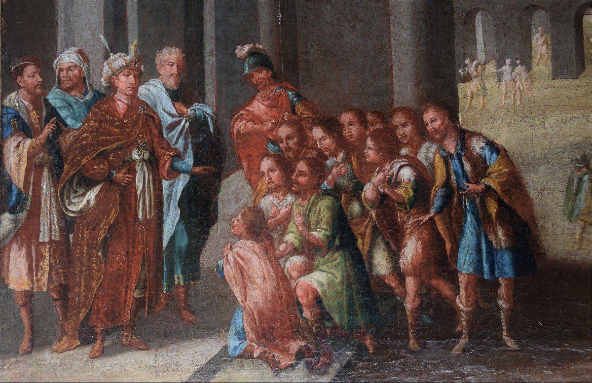 Flemish School, C. 1600. Joseph Recognized By His Brothers.-photo-2