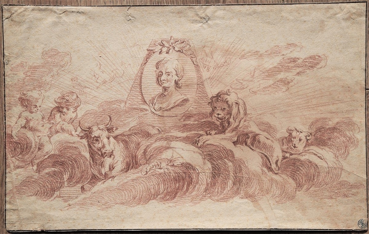 18th-century French School. Design For A Funerary Monument.