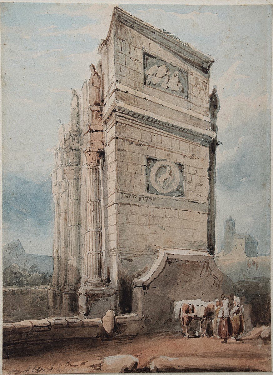 Clarckson Frederick Stanfield 1793-1867. Vue animée de l'Arc de Constantin.