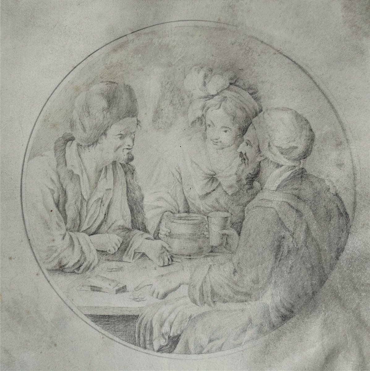 Attribué à Cornelis Moninckx 1623-1666 .Discussion entre joueurs de cartes attablés.