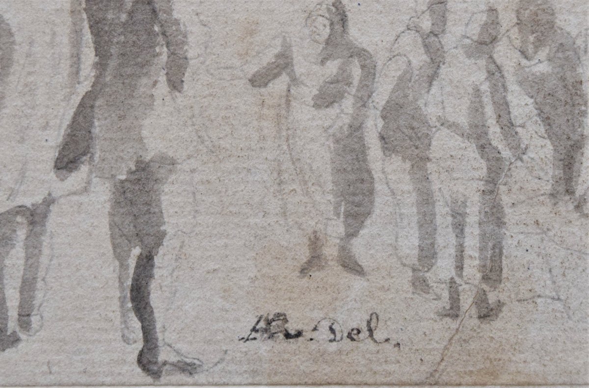 Ecole hollandaise, vers 1700. Feuilles d'étude de personnages.-photo-4