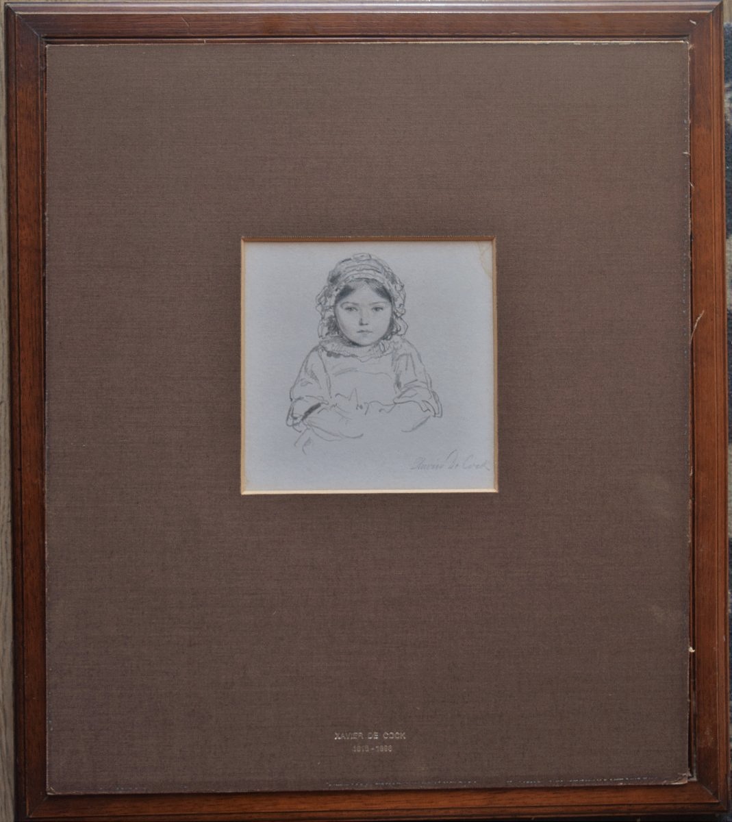 Xavier de Cock 1818 - 1896. Portrait d'enfant.-photo-3