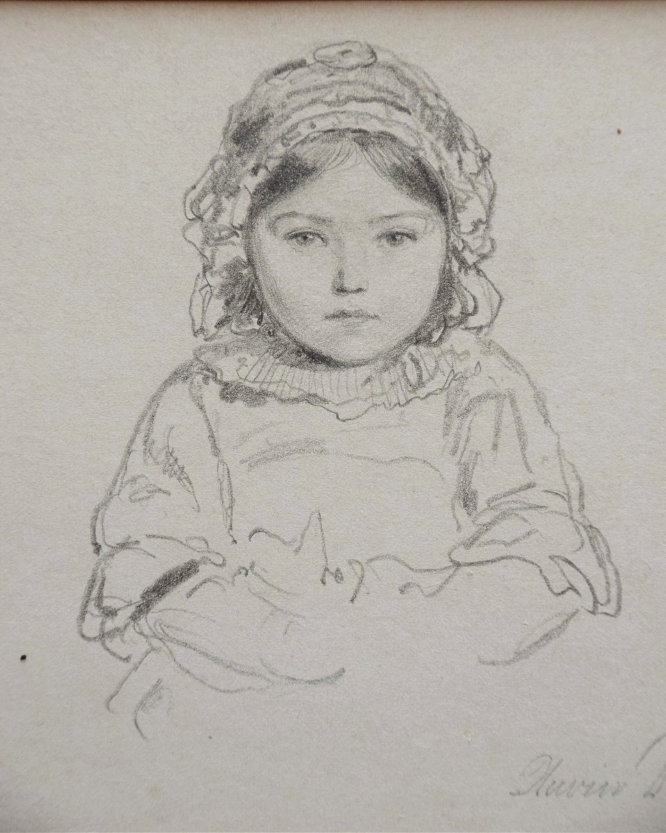 Xavier de Cock 1818 - 1896. Portrait d'enfant.