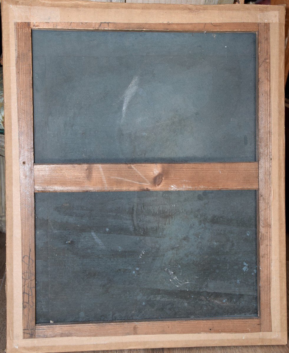 Ecole française du XIXè. Portrait de femme au noeud rose.-photo-2