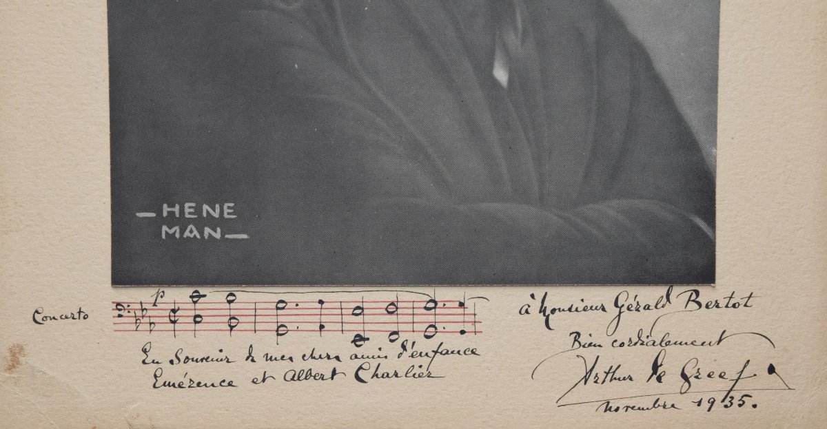 Arthur De Greef. Photo Dedicated To Thomas Owen, Featuring The Theme From His Piano Concerto No. 1-photo-2