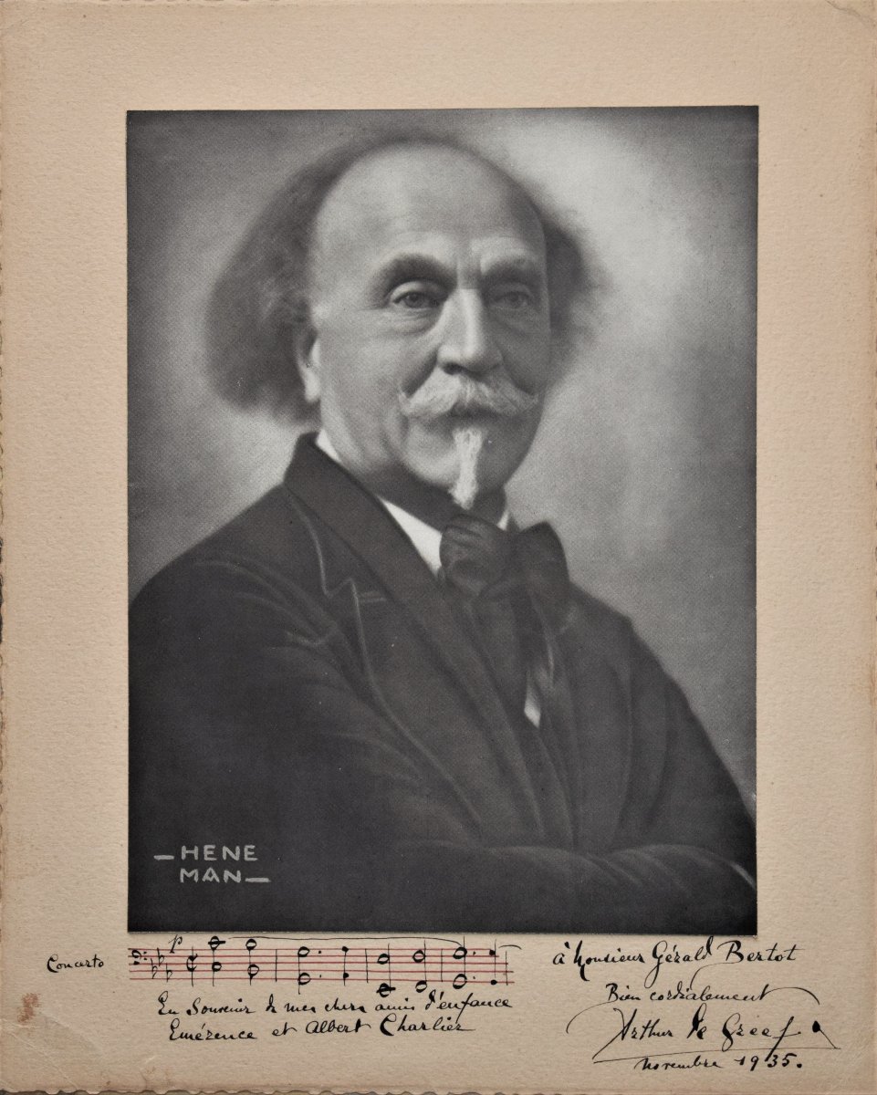 Arthur De Greef. Photo Dedicated To Thomas Owen, Featuring The Theme From His Piano Concerto No. 1