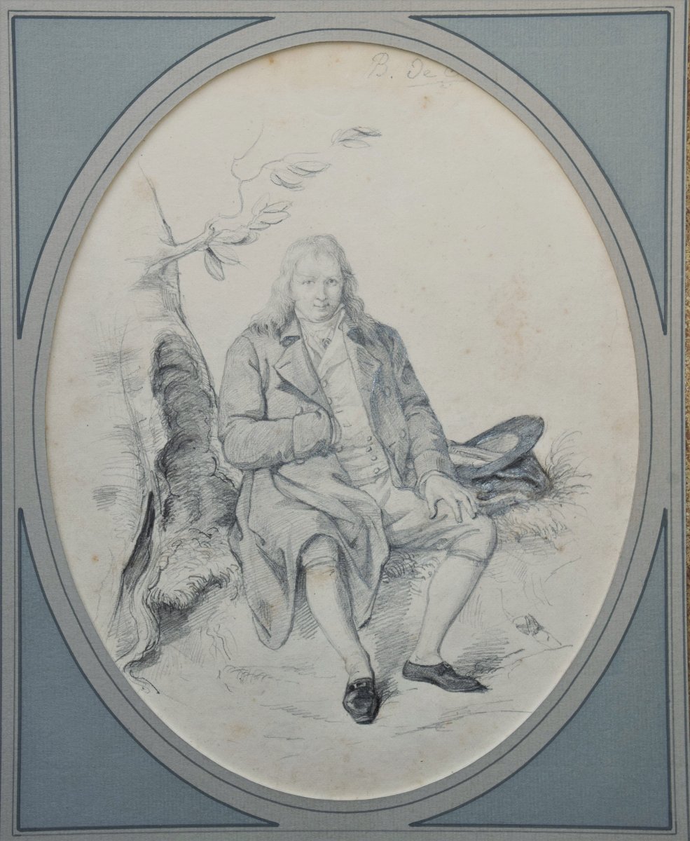 French School, Circa 1800. Portrait Of Bernardin De Saint Pierre.-photo-2
